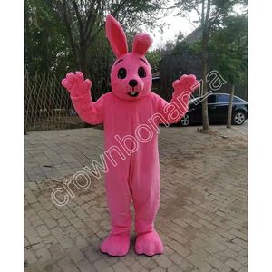 Pink Bunny Mascot Costumes Cartoon Carnival Unisex volwassenen Outfit Verjaardagsfeestje Halloween Kerstmis Outdoor Outfit Suit