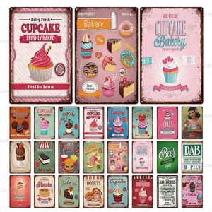 Pink CakeDonutsIce-cream – affiche en métal Vintage, décor en feuille de fer pour Club, Bar, Restaurant, café, peinture murale, décoration de maison, H12955