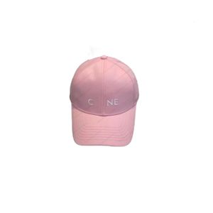 Roze canvas honkbal hoed heren ontwerper cap mode dames honkbal petten gemonteerd hoed witte letter zomer snapback zonnebrand sport borduurwerk strand luxe hoeden