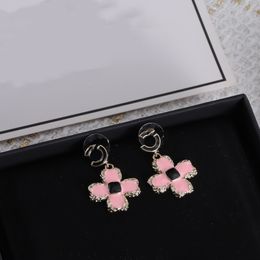 Boucles d'oreilles à charme rose pour femmes boucles d'oreilles en argent de la mode