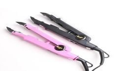 Roze kleur Loof Hair Extension Iron Keratine Bonding Tools Fusion Heat Connector Wand gebruikt voor platte tip hair3334343