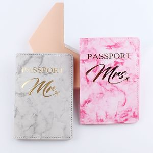 Roze paar paspoorthoes tie-dye kleur paspoort beschermer paspoortclip pu reisdocument tas paspoort houder reizen