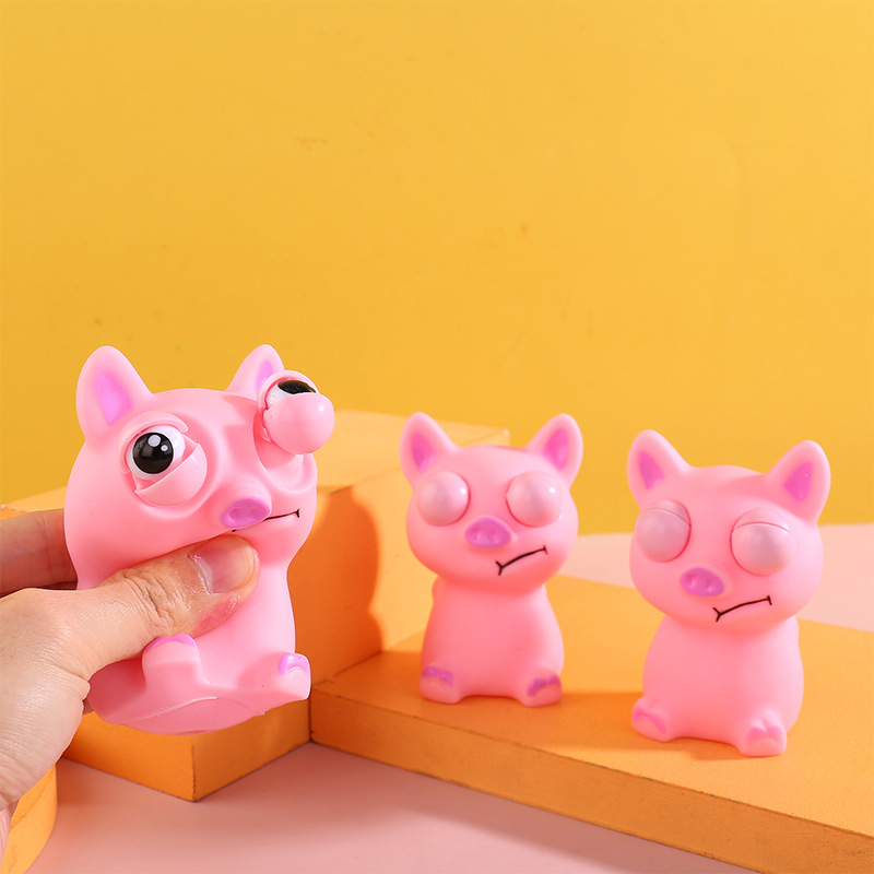 Pembe Crooked Mouth Piglet Gözleri Dekompresyon Havalandırma Bebek Ekstrüzyon Patlayıcı Göz Smalltoys