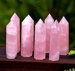 Roze Kristallen Obelisk TorenCrystal HealingReik Grids Natuurlijke Rozenkwarts Beeldje Bol Edelsteen Zelf Staande 6 Facet Single P9678721