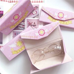 Pink lindo personalidad creativa creative portátiles plegables gafas estuche unisex soporte de transporte accesorios de gafas 240327