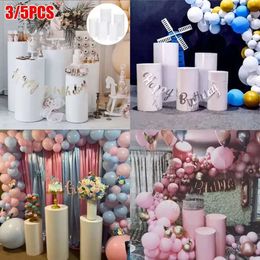 Décorations roses Round Party Blanc Affichage Plinth Piédestal Cylindre Stand pour le mariage 3pcs 5pc