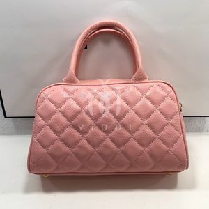 Bolso tote de diseñador rosa para mujer Caviar Lattice bolsos de lujo Bolso de viaje con forma de almohada de gran capacidad y moda mediana