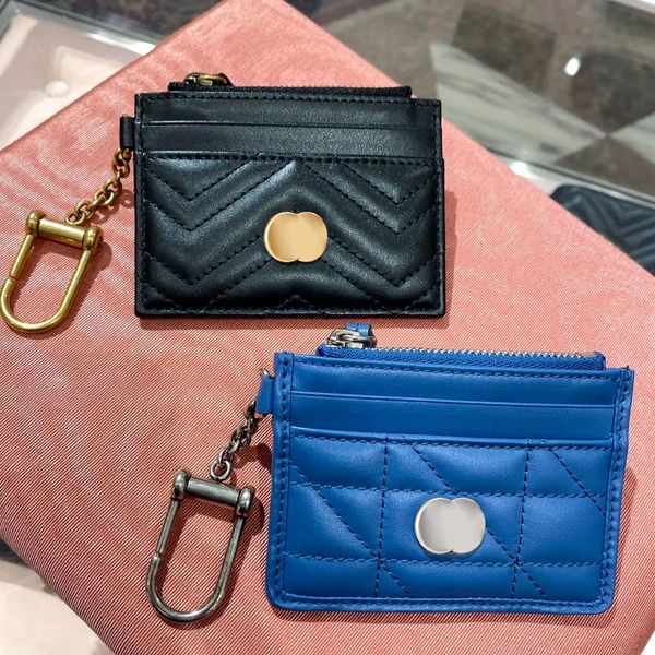 Porte-monnaie de créateurs roses Titulaires de cartes de luxe en cuir porte-monnaie porte-clés pochette Marmont fermeture éclair zippy portefeuilles hommes pièces de mode portefeuille mini porte-monnaie poche