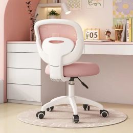 Roze bureau stoel kantoormeubilair tillend rundercomputer gaming stoel sedentaire ergonomische kinderstudiestoel roterende gamerstoelen