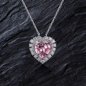 Pendentif diamant rose 925 en argent Sterling fête mariage pendentifs collier pour femmes hommes moissanite bijoux Gif