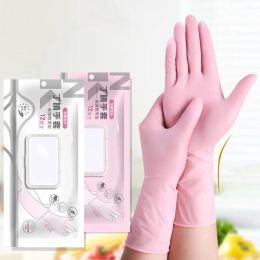 Gants roses jetables en nitrile 30pcs étendus de 12 pouces de ménage étanche gants de la maison de cuisine gants de beauté de nettoyage de cuisine