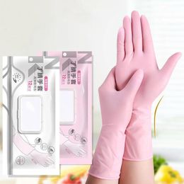 Gants en Nitrile jetables roses, 30 pièces, étendus de 12 pouces, imperméables, pour la maison, les aliments, la cuisine, le nettoyage, le jardinage, la beauté, 231229