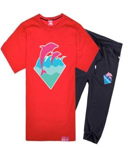 Dolphin rose Shortsleeved Pant Costume Coton T-shirts Short Set Men039S Casual Oneck Lettre Design Tshirts Sethiphop Suit 7860935