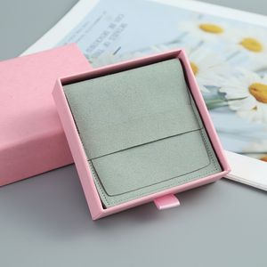 Roze ladebox MicroFiber Jewelry Bag Sets voor bruiloft kerstgunsten voor gasten bulktas ringen oorbellen verpakking organisator