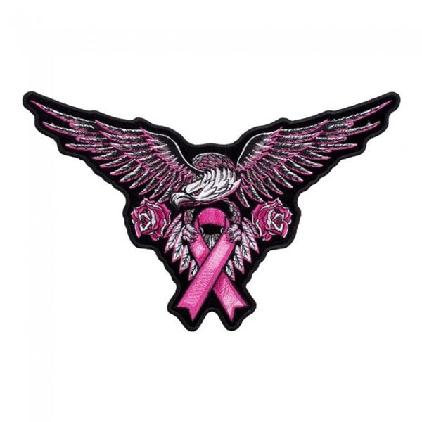 Pink Eagle Breast Cancer Ribbon Patch Awareness Brodé à repasser ou à coudre sur des patchs 5 25 3 25 INCH 247D