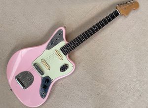 Guitare électrique rose avec manche en palissandre blanc Pickguard personnalisable