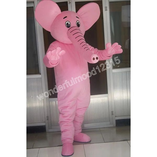 Costumes de mascotte d'éléphant rose Carnaval Hallowen Cadeaux Unisexe Adultes Fancy Party Games Outfit Holiday Outdoor Advertising Outfit Suit