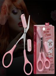 Ciseaux de tondeuse à sourcils rose avec peigne dame femme hommes épilation toilettage façonnage rasoir tondeuse à sourcils pinces à cheveux cils 7770009