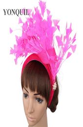 bandeau de plumes fantaisie rose fascinateurs de mariage accessoires femmes occasion de mariage église cocktail bandeau de cheveux fascinatos headwe4201702