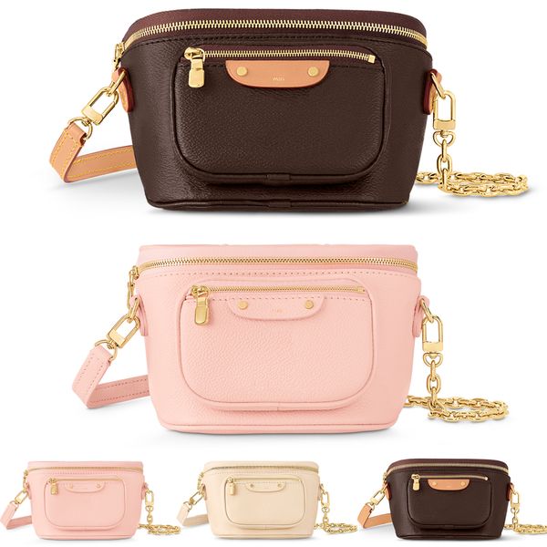 Sac à main rose Fanny Pack Totes M82335 M82208 Mini sacs à bandoulière Luxurys Designer Femmes Bumbag Mode Hommes Taille Packs Sac de ceinture Cross Body Véritable Sacs d'embrayage en cuir