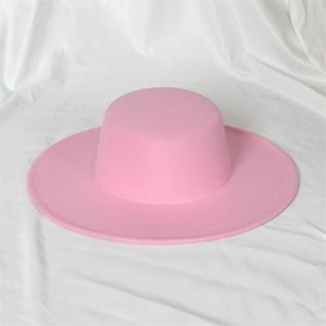 Pink Fedora Chapeau pour hommes Femmes British Fashion Rétro Plafond Vintage Français 95 cm de large Église Panama 240402