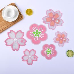 Roze bloemencoastermatten voor drankjes schattige niet-slip wasbare wasbare herbruikbare hittebestendige keukentafel cup pads