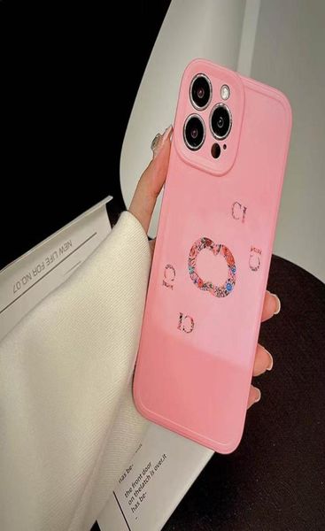 Flower Pink iPhone Case de teléfono de diseño de lujo para iPhone 13 Pro Max 12 11Pro Letter G Soft Shell XR x XS 7 8 Plus Vintage ST7989642