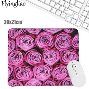 Fleurs roses Rose tapis de souris tapis de bureau tapis de souris pour ordinateur portable pour bureau maison PC clavier d'ordinateur tapis de souris mignon bureau en caoutchouc antidérapant