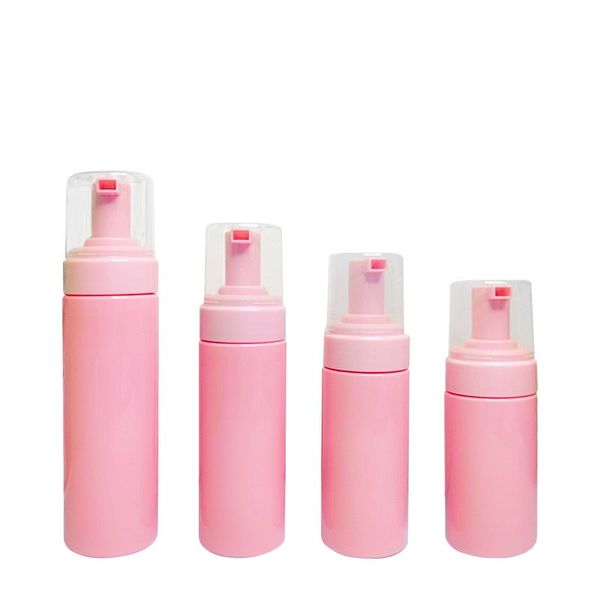 Bouteille distributrice de mousse rose de 150ml, distributeur de savon moussant pour les mains, bouteille à pompe pour le lavage des mains, emballage de nettoyant pour le visage