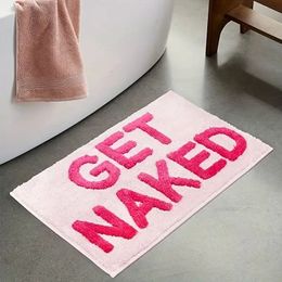 Pink Get Naked Tufted Ragal Salle de bain Cute Baignoire Mat de baignoire Entrée Pailliage Livrée Décor de tapis doux 240314