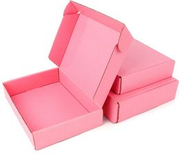 Roze geschenkdoos golfkarton Algemene transport Verpakkingen Kleine doosondersteuning Aangepaste maat en gedrukt logo