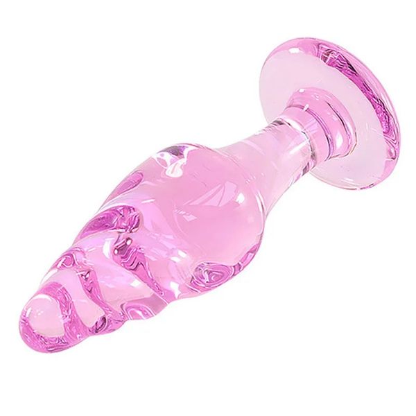 Plug Anal en verre rose, jouets sexuels pour femme, masturbateur, dilatateur Anal, Plug Anal, Couples adultes, Plug érotique, stimulation sexuelle anale