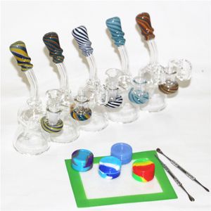 Bécher en verre rose Dab Rig Bong Hookahs Heady Mini Water Pipe Big Bong Matrix avec Bowl Bubbler