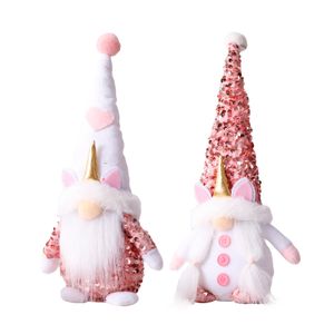 Pink Gnomes Christmas Decorations Pailles Santa Figurine Plush Elf Tomte Thanksgiving Home Tabletop ornamenten XBJK2210