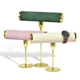 Roze Groen Blauw Beige Kleur Horloge Organizer T-Bar Armband Opslag Plank Creatieve Sieraden Display Stand Voor Thuis Winkel 220727