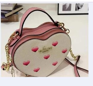 Cœur rose girly petit carré sac à bandoulière Fashion Love Women Tote Tote Purs à main Sac à main