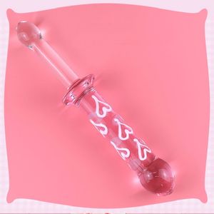 Rose Coeur Verre Anal Gode Sex Toy Butt Plug Pénis pour Femme Hommes Cristal Masseur Gay Produit Adulte Masturbation Y201118