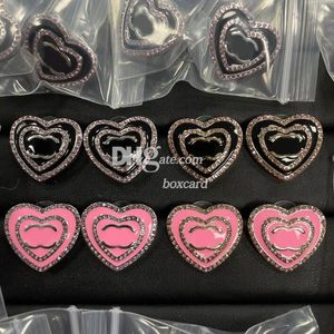 Coeur rose Belle boucle d'oreille goujons en strass de boucles d'oreilles simples