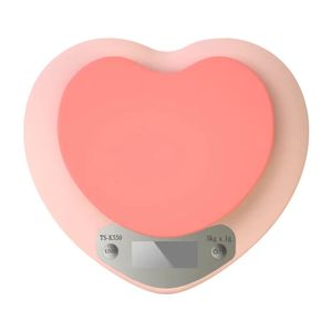 Roze hart mini elektronische digitale schalen keukenschaal nauwkeurige gram weeg bakschaal 2000g/0.1g