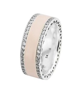 Pink Hearts Band Rings 925 Sterling Silver Spring Fits for Original Style Jewelry 191024EN40 H8ALE8162691