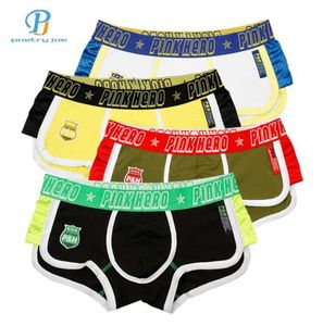 Heroes roses 4pcslot hommes boxers combattre la mode des sous-vêtements pour hommes en coton respirant Men de tissu pieds plats bas pour boxer9052967