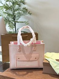 Canvas de haute qualité rose avec niche de niche en cuir sac à main sac à bandoulière