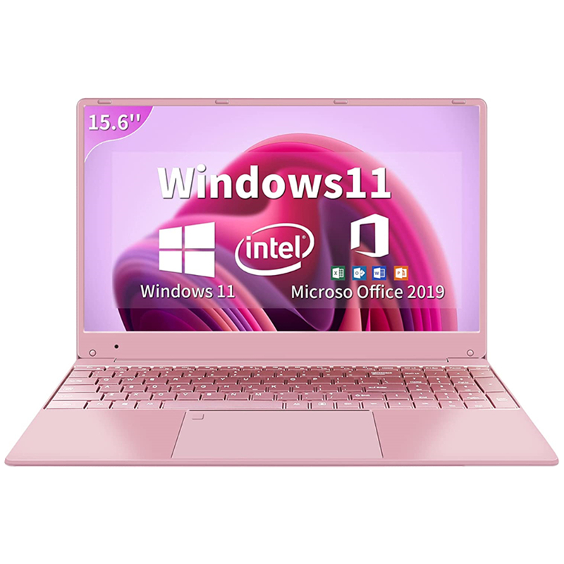 Ordenador portátil rosa, portátil de 15,6 pulgadas, FHD, pantalla grande, teclado luminoso, Intel Celeron N5095, 12GB, 16GB, RAM, 128GB, 256GB, 512GB, SSD