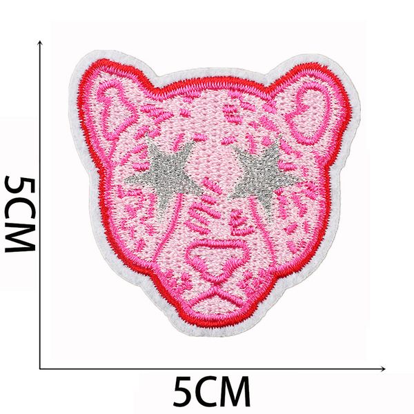 Carta rosa Cheetah Patches bordados Ropa para mujeres para Decor Sticker Rainbow Borded Mariposa para planchar parches de flash