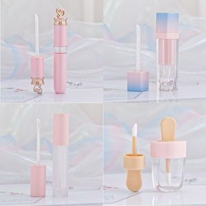 Rose brillant à lèvres teinte Tubes en plastique bricolage vide maquillage grand brillant à lèvres liquide rouge à lèvres étui beauté emballage F2286 Lqrei