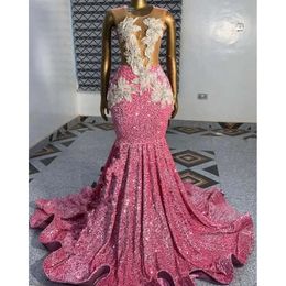 Pink Long Veet Night Formal Formal For For For Women Sparkly Diamond Beade Mesh Black Gala Prom Gala Gown 0431