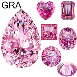 Roze los 100 echte laboratorium edelstenen stenen voor vrouwelijke sieraden diamantringmateriaal GRA RoundpearemeralDoval Cut 231221