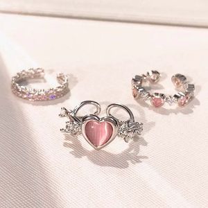 Pink Love Heart Rings For Women Opening Personalité Thorn Ring Fashion Fashion Girls Sweet Bijoux Bijoux Party Party Accessoires 2023 231221