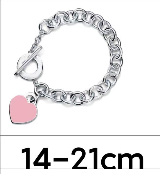 Pink Love Silver 14cm 21cm Bracelet pour femmes Chaînes Link Men Adultes Bijoux Bracelets Set Anneau Making Kit For Girls Jewlery Designer Couple Wedding Party Cool