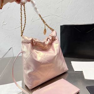 Rose luxe mode chaîne Simple en cuir véritable femmes sac à main en cuir véritable souple fourre-tout épaule banlieue sac à provisions 2023